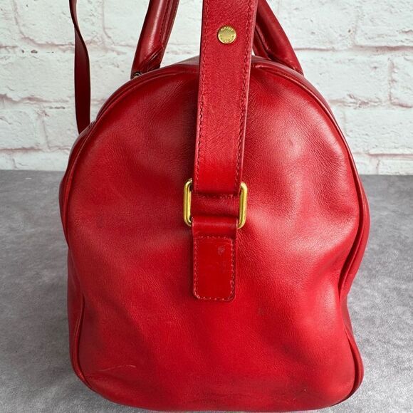 Saint Laurent Red Leather Medium Duffle Bag - Picture 5 of 13